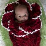 Original design new style newborn baby bell flower cocoon white hot pink photography props handmade in Canada Available for twins