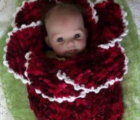 Original design new style newborn baby bell flower cocoon white hot pink photography props handmade in Canada Available for twins