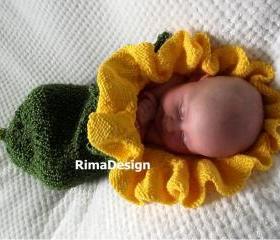 COCOON Original design new style newborn baby Dandelion flower white pink photography props handmade in Canada Available for twins