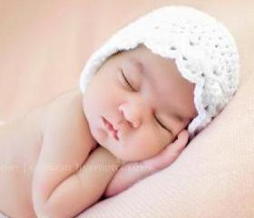 Baby hat bonnet newborn boy girl unigender 0-3 photography props cream any colour