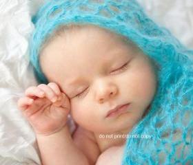 Newborn baby boy blue mohair wrap blanket cocoon photography props