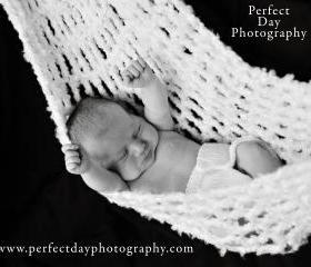Newborn baby WHITE hammock like a pea pod photography props handmade
